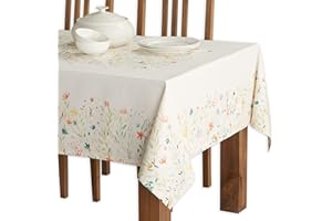 Maison d' Hermine Obrus, 100% bawełna, 160 cm x 220 cm, dekoracyjny obrus, nadaje się do prania, kwadratowy, wielkanocny obrus na jadalnię, wesele, bankiet, bufet, Colmar – wiosna/lato