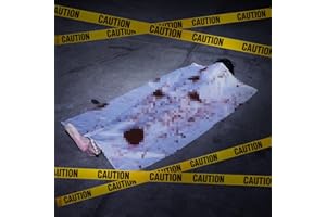 Sumind Decorazione di Halloween Puntelli per cadavere all'aperto 170 cm Vittima morta Creepy Halloween Vittima morta Scena del crimine per la casa stregata Festa di Halloween