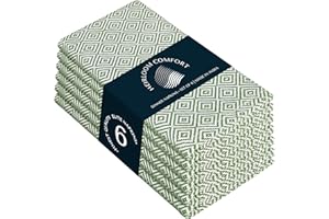 HEIRLOOM COMFORT Mint Green Cloth Napkins (Set of 6), 40x40 cm, 100% Cotton, Diamond Weave, Machine Washable Table Napkin for Family Dinner, Outdoor Dining, Garden Parties & Everyday Use
