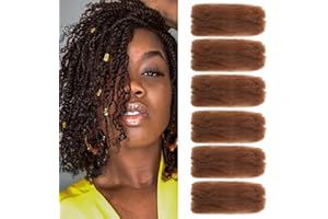 TOOPBIUTI Afro Kinky Bulk Hair 12 Inch Spring Twist Braiding Hair Bulk Locs Dreadlock Extensions Afro Kinky Curly Crochet Braid Hair (30#, 8inch-6pc)