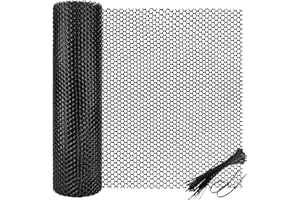 DUZLEE Chicken Wire Mesh Roll with 50 Pcs Fixed Straps, Heavy Duty Garden Plastic Fencing Net, Durable Rust-Proof Poultry Breeding Fence & Temporary Yard (40cm x 3m (8mm holes))