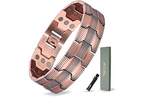 MagEnergy kupferarmband herren – Drei Ultra-Starke Magnete, Männliches Design Reines Kupfer-Magnetarmband, Einstellbare Länge mit Größenanpassungswerkzeug