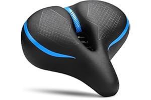 CDYWD Selle de Velo Ultra Confortable Homme et Femme - Large, Super Doux Mousse à Mémoire de Forme Siege Velo, avec Suspension - Selle Confort Velo pour VTT, Vélo de Ville, Ebike, Vélo Stationnaire