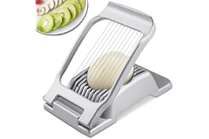 Upgraded Egg Slicer, BIBURY Egg Cutter for Hard Boiled Eggs, Heavy Duty Aluminium Slicer for Egg Strawberry Mushroom Soft Fruit, Stainless Steel Wires, Dishwasher Safe & Easy to Clean
