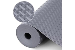 Origuuds Shelf Liners, Non-Adhesive Drawer Liner, Waterproof & Oil-Proof Kitchen Cabinet Cupboard Liner Plastic EVA Material BPA Free Fridge Liner Mats Paper Protector for Shelves (Grey/30cm x 300cm)