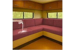 ‎NNSMUN NNSMUN Stretch Bezüge für Wohnwagenpolster wasserdichte rutschfeste Sitzbezüge mit Kordelzug, Elastische Sofa Sitzkissenbezüge für Wohnmobil, Caravan, Innenbereich (Rot,L 65-95cm,W 40-65cm)