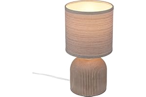 ‎BRILONER BRILONER - Lampa stołowa z abażurem, przełącznik kablowy, ceramiczna podstawa, lampka nocna, do czytania, dekoracyjna, do korytarza, biurowa