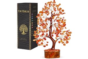 YATSKIA Cristallo di corniola: albero di gemme, albero di pietra, albero di cristallo per energia positiva, cristalli curativi, albero della vita dei chakra, pietre preziose e cristalli