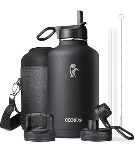 Gym Keg 2 Liter Insulated Water Bottle - Stainless Steel, Keeps Cold 24h/Hot 12h, 64 Oz