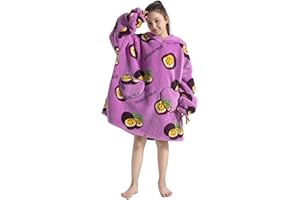 Adisputent Sherpa Hoodie Kinder Unisex Übergroße Hoodie Blanket Hoodie Sweatshirt Weich Warm Kapuzenpullover Poncho TV-Decke mit Größer Tasche für Jungen Mädchen