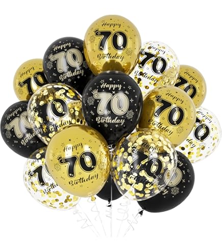 9ft Banner Sparkling Fizz 70th Birthday Black & Gold Holographic - Its