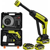 Ak&uuml;l&uuml; Y&uuml;ksek Basın&ccedil;lı Yıkama Makinesi, 2000W Motor G&uuml;&ccedil;l&uuml; 7 Bar 203 PSI Basın&ccedil;lı 6 P&uuml;sk&uuml;rtme Modlu 2 Adet 4500mAh Bataryalı 5 