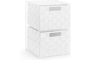 EHC 2 Drawer Storage Cabinet for Bedroom, Bathroom - White