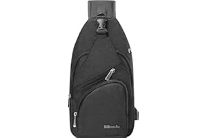 BSTcentelha Sling Bag with USB Charging Port Men Women Lightweight Crossbody for Hiking, Cycling,Sport Outdoor