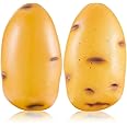 2 Pcs Potato Stress Balls for Adults Funny Stress Toys PU Fake Potato Toy Elastic for Women Men Anxiety Releasing Gift for Coworkers Employee Student Teacher, 4.4 x 2.6 x 2 Inch
