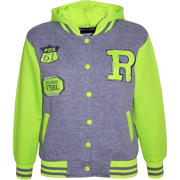 Veste à Capuche Enfant FOX B.B - Baseball Style - 65% Polyester 35% Coton - Taille 7-8 Ans - Couleur Charbon