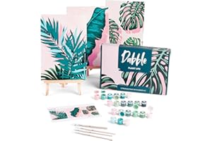 Dabble Premium Set Malen nach Zahlen für Erwachsene - 3 Stück - Mit Zubehör: Leinwand, Rahmen, Acryl-Farben, Pinsel, Blumen, Pflanzen - Plant Life