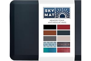 SKY MAT Sky Solutions Tapete antifatiga – Alfombra de cocina acolchada de 3/4 pulgadas de grosor, tapete de escritorio de pie – cómodo en casa, oficina, garaje – antideslizante, duradero y resistente a las