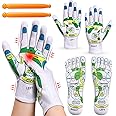 MAKINGTEC Acupressure Reflexology Tools Set - 4 Pcs - Socks and Gloves, Tutorial Reflexology Gloves with Massage Sandal, Pain Relief Acupuncture Socks for Foot Massage， Beginner Acupoint Massage Tools