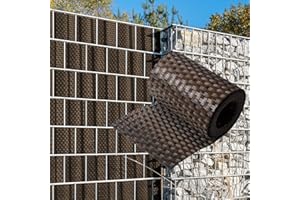 NYVI Privafence - Strisce frangivista in polyrattan marrone e nero, 255 x 19 cm, 10 rotoli (25,5 metri) – Set risparmio – frangivista per recinzioni a doppia asta, protezione per recinzioni
