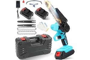 CIRCLIO Motosierra Bateria, Mini Motosierra Bateria 6 Pulgadas,Motosierra Eléctrica 2 * 2000mAh Liviana, Potente y Versátil | Ideal para Podar, Manualidades, Proyectos DIY
