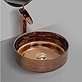 Plantex Ceramic Round Wash Basin/Designer Table Top Washbasin/Countertop Wash Basin for bathroom/Home/Office (Rose Gold-14x14x5 Inch)