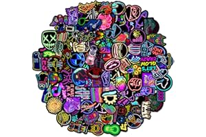 Wancala 100pcs Neon Stickers & Laptop Stickers, Strange Things Sticker Cool Neon Graffiti Sticker Luggage Guitar Bike Stickers Mobile Phone Computer Notebook Water Cup Decorative Stickers