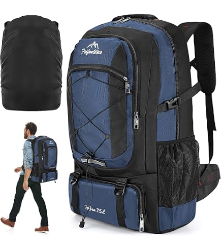 ICDKOXY 60L Outdoor Rucksack - Wasserdicht, Großes Volumen, Nylon, Für Trekking, Klettern & Reisen