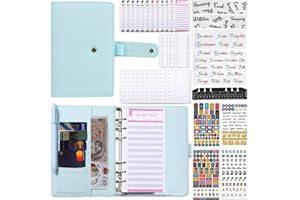 TAIAYERU Money Saving Wallet A6 Budget Planner Binder with Envelopes Cash Stuffing Wallet 100 Envelopes Money Saving Challenge Book Savings Binder Money Organizer for Cash-Blue
