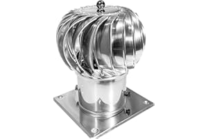 SYSTERM Cabezal redondo de ventilación, de acero inoxidable, rotatorio, 150 mm de diámetro, para ventilación