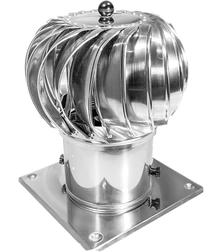 Cappuccio Antivento Per Camino In Acciaio Inox – 200 Mm (8") Con Anelli Antipiccioni E Parapioggia