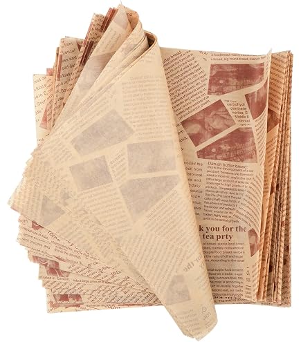 100 Wachspapier Bögen 18x18 Cm – Fettdicht, Für Lebensmittel, Picknick, Backwaren