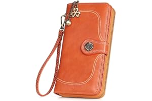 RRANCHARLTU Portefeuille Femme Grande Capacité Femme Portefeuille Cuir Porte-Monnaie