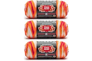 Red Heart All in One Granny Square Soft White - Citrus Twist Yarn - 3 Pack of 250g/8.8oz - 100% Acrylic - #4 Worsted (Medium) - 381m/417Yards - for Knitting, Crochet and Amigurumi