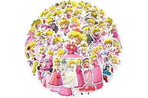 FANCICO Lot de 50 autocollants Peach pour adolescents et adultes, autocollants de jeu cool en vinyle imperméables pour bouteilles d'eau, skateboard, guitare