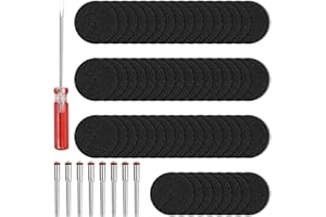 bssmmai 60 sztuk tarcz do cięcia kompatybilnych z Dremel, mini metalowe tarcze tnące z 8 sztukami trzpienia 3 mm i 1 śrubokrętem, akcesoria do narzędzi obrotowych, koła tnące