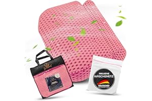 BURADIA Bath Pillow with Laundry Net - Ultimate Comfort and Relaxation with Latest Air Mesh Technology - Bath Pillow for Bathtub with 7 Strong Suction Cups - Neck Pillow / Pillow (Pink)