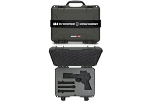 NANUK 910 Wasserdichter Hartschalenkoffer mit Schaumstoffeinlage für Pistole Optic Ready, oliv