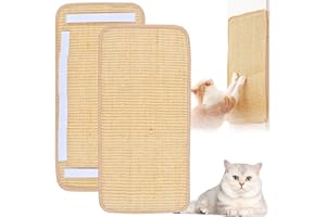 FGEN 2 Stück Sisal Teppich Katzen Kratzteppich,50×25 cm Sisal Kratzteppich für Hauskatzen, die Krallen Schleifen für Schützt Teppiche und Sofas