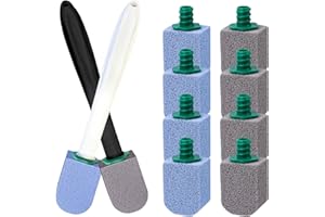 BAIEYE Pietra Pomice per WC Ceramica,Ricarica da 10 Cleaning Block,Con Manico Riutilizzabile,Pulizia Efficace,per Toilette,Cucine,Lavelli e Lavabi(Blu Grigio)