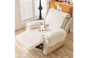 AHSBND Armlehnenbezüge Sofa AntiRutsch Fernsehsessel Schutzbezug：Sesselschoner Relaxsessel Bezüg Sesselüberzug für Zuhause mit Kindern und Haustieren Hund (Beige)