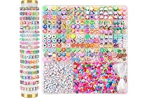 Jollin 2300 Perlen für Armbänder DIY - Zum Auffädeln aus Polymerton - Geburtstagsgeschenke für Mädchen 6-12