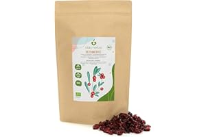 IDDA Herbal Organiczna żurawina suszona (500 g) cała żurawina z uprawy ekologicznej lekko słodzona sokiem owocowym 100% naturalne i czyste gotowe do przekąski owocowej wegańskie wegańskie