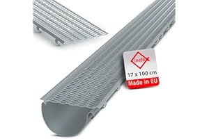 INEFA 100cm Bac à Feuilles Grille Ø100-160mm Gris Protection Gouttières