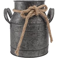 Luxshiny Vintage Metall-Vase Im Landhausstil – Schwarz, 14,5x12x9 Cm, Rustikale Deko Für Blumen