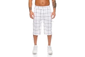 KENDINDZA COLLECTION Kendindza Herren Bermuda mit Dehnbund und Cargotaschen aus 100% Baumwolle