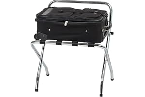 IRIS OHYAMA IRIS Porte-bagages pliable USA en acier chromé avec barre de support