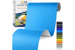 Sgooyir Imperméable Nylon Patch de Réparation Bleu marine, Tissu Autocollant Reparation, Patchs de Réparation en Nylon pour Tente, Doudoune, Sac de Couchagev 15x160cm