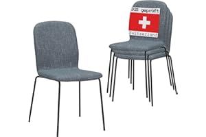 ‎ALBATROS ALBATROS Esszimmerstühle 4er Set ENNA, grau - stapelbar, bequemer Polsterstuhl - Eleganter Küchenstuhl, Stuhl Esszimmer oder Esstisch Stuhl, Konferenzstuhl