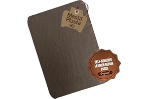 MastaPlasta Original Self-Adhesive Leather Repair Patch - Mid-Brown 28cm x 20cm (11in x 8in). Your Instant Upholstery-Quality Leather Repair Kit for Sofas, Car Interiors, Bags, Vinyl & DIY